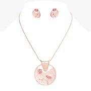 Crystal Abstract Design Pendant Necklace