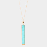 Celluloid Acetate Rectangle Pendant Long Necklace