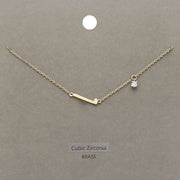 L Brass Metal Cubic Zirconia Initial Monogram Pendant Necklace