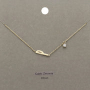P Brass Metal Cubic Zirconia Initial Monogram Pendant Necklace