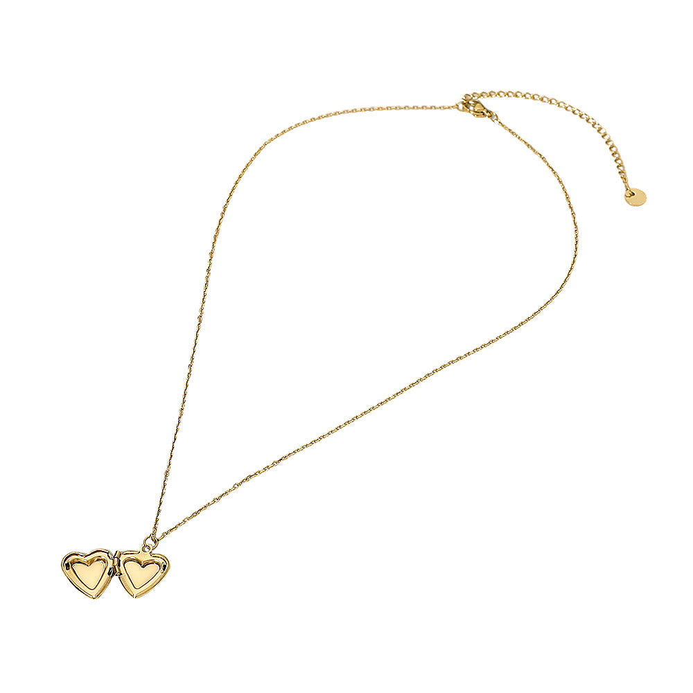 Stainless Steel Heart Locket Pendant Necklace