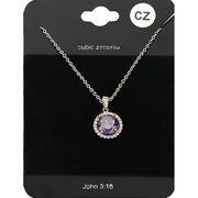 CZ Round Pendant Necklace