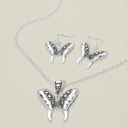 Antique Metal Butterfly Pendant Necklace
