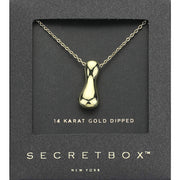 SECRET BOX_ -I- 14K Gold Dipped Bubble Initial Monogram Pendant Necklace