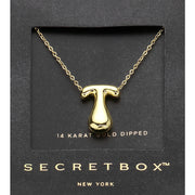 SECRET BOX_ -T- 14K Gold Dipped Bubble Initial Monogram Pendant Necklace