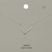 Stone Paved Snake Brass Metal Pendant Necklace
