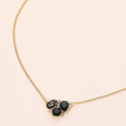 Teardrop Oval Round Stone Cluster Pendant Necklace