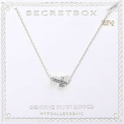 SECRET BOX_Genuine Silver Dipped Hypoallergenic Stone Paved Cross Pendant Necklace