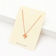 Textured matte metal tree of life pendant necklace
