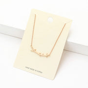 Textured Matte Metal Twig Pendant Necklace