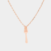 Brass Fork Pendant Necklace