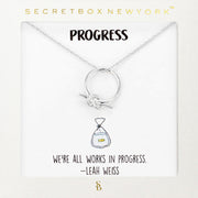 Secret Box_Knot Accented Metal Open Circle Pendant Necklace