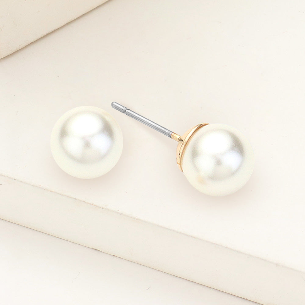 Pearl Ball Stud Earrings