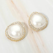 Teardrop Pearl Halo Earrings