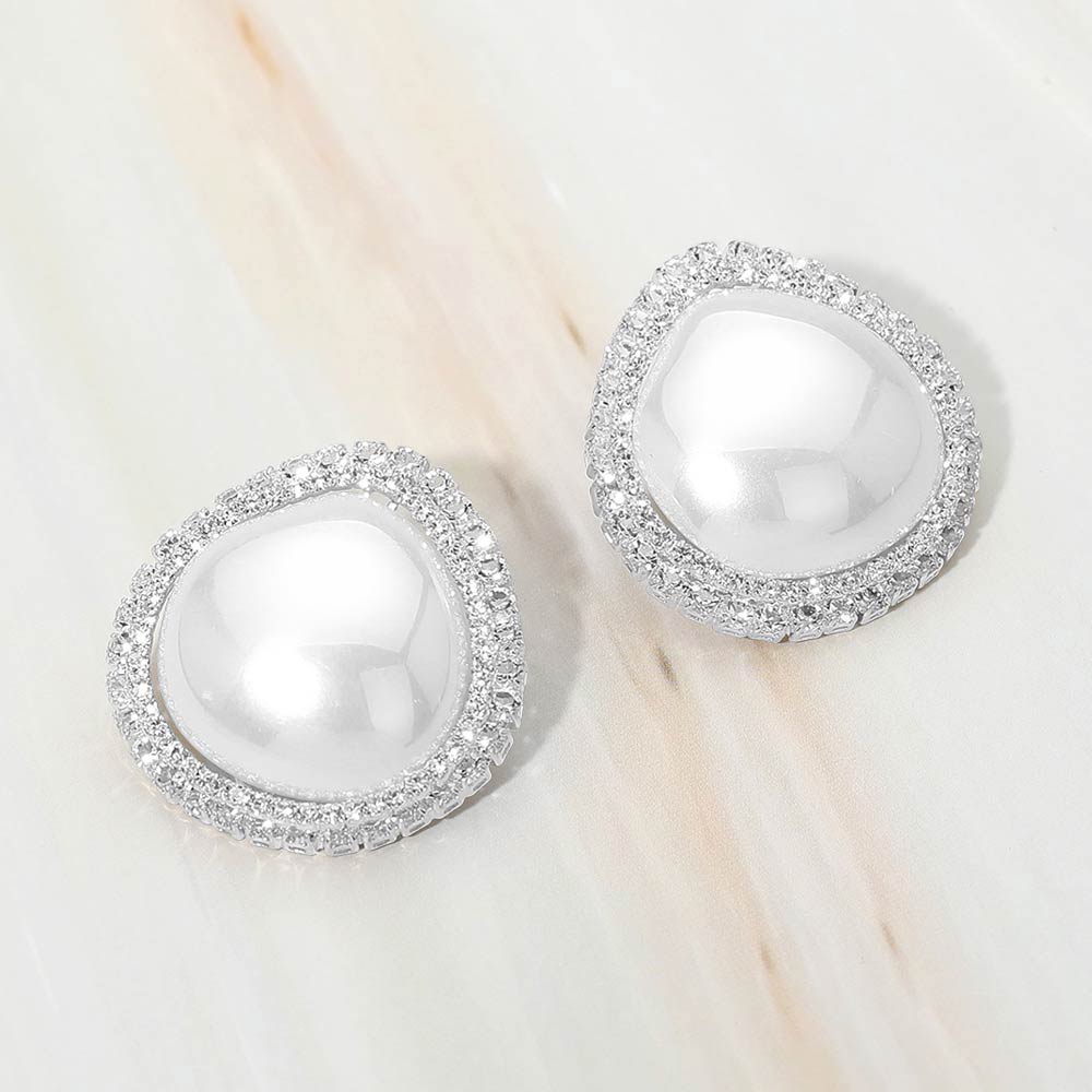 Teardrop Pearl Halo Earrings