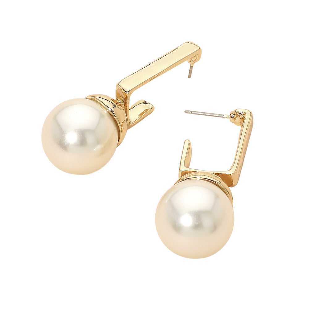 Sculpted Pearl Drop Earrings