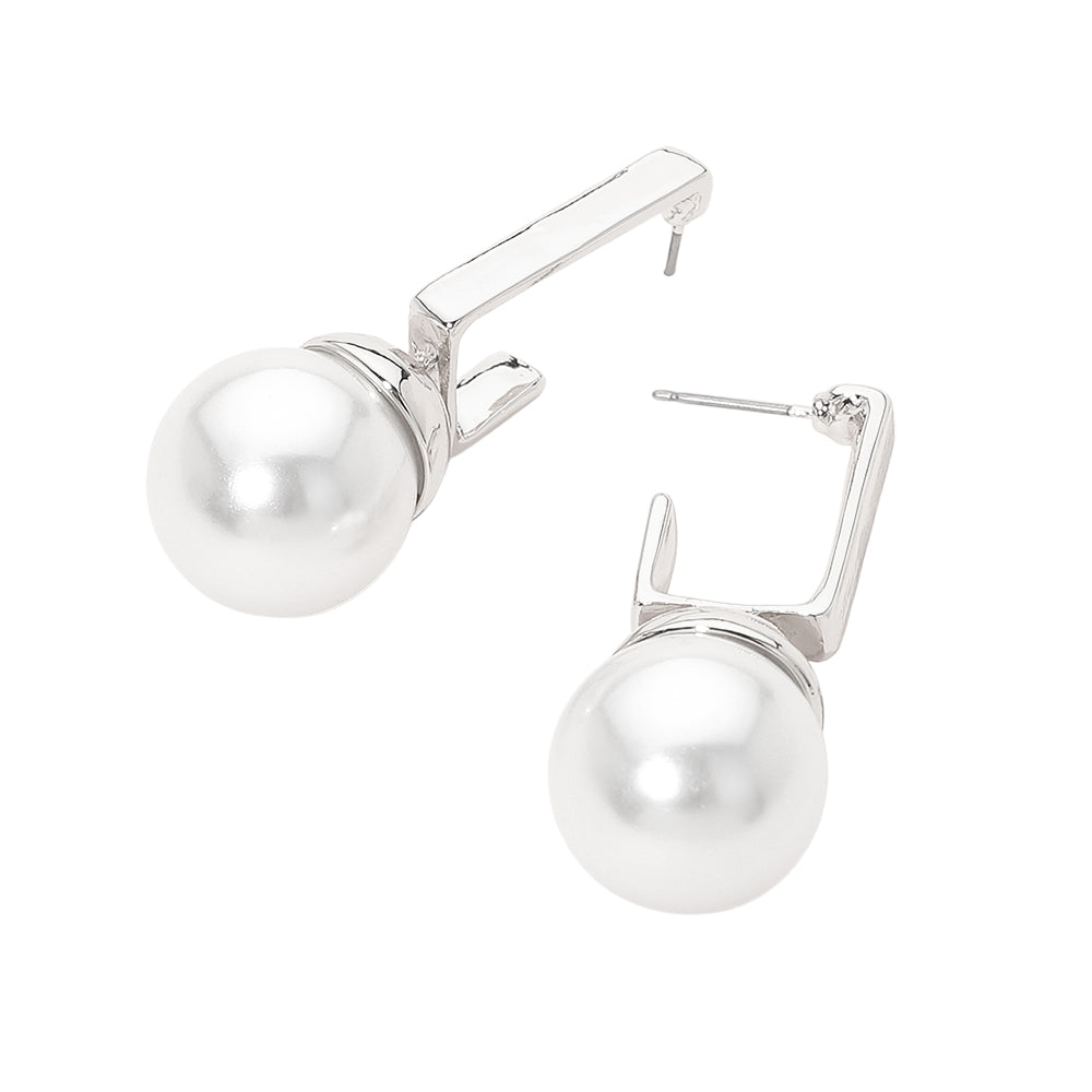 Sculpted Pearl Drop Earrings