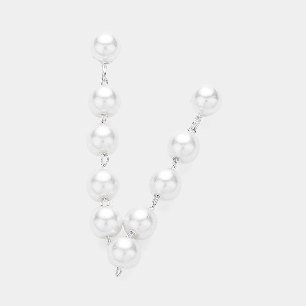 Pearl Link Dropdown Earrings