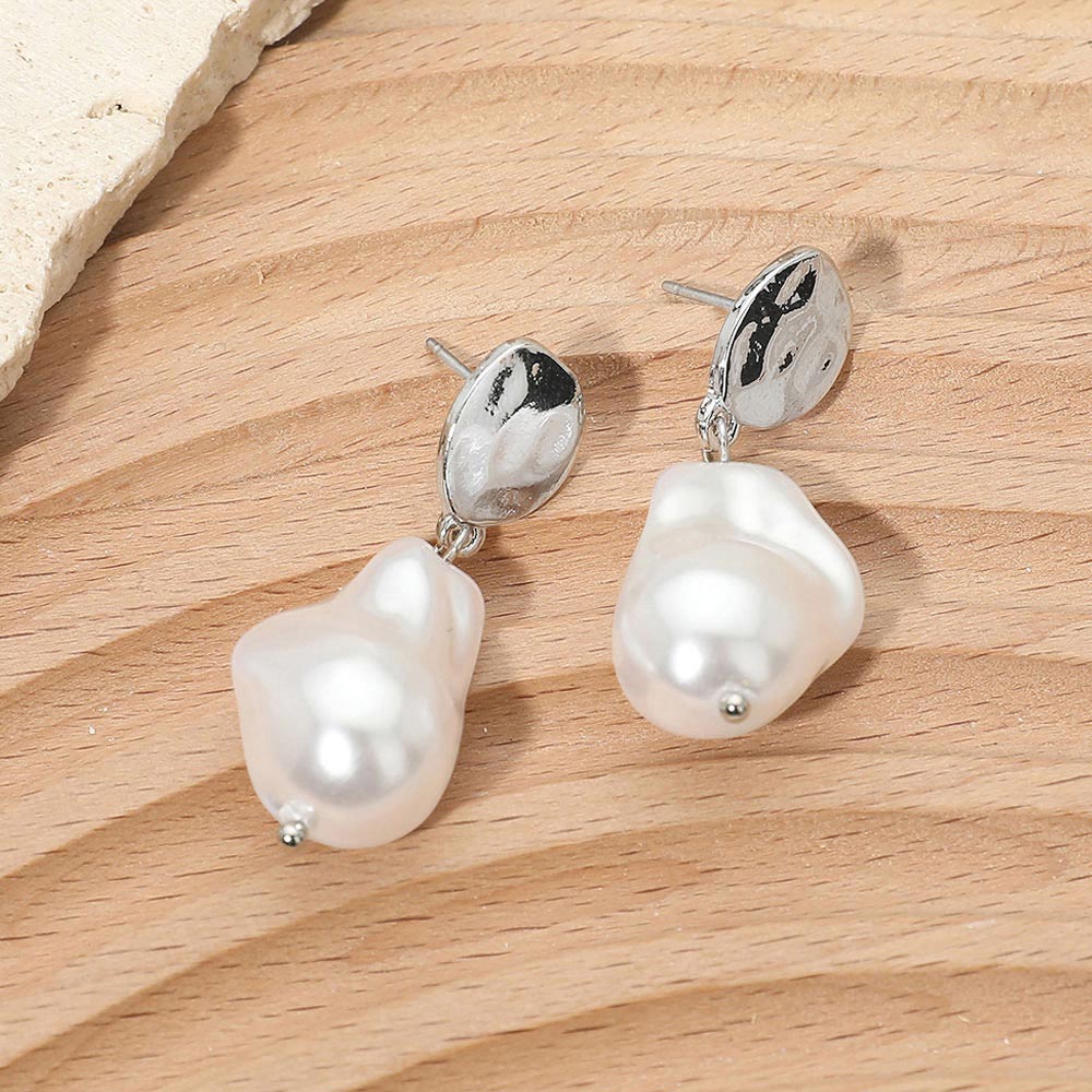Irregular Pearl Drop Earrings