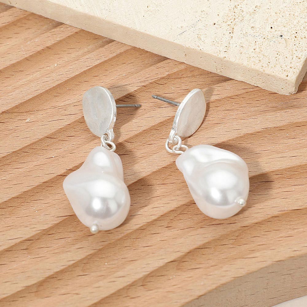 Irregular Pearl Drop Earrings