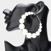 Oversize Pearl Hoop Earrings