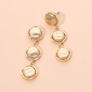 Triple Pearl Cluster Drop Earrings