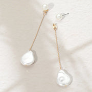 Long Chain Pearl Drop Earrings