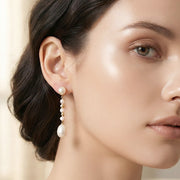 18K Gold Dipped Freshwater Pearl Beaded Drop Earrings