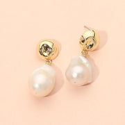 18K Gold Dipped Baroque Freshwater Pearl Drop Dangle Earrings