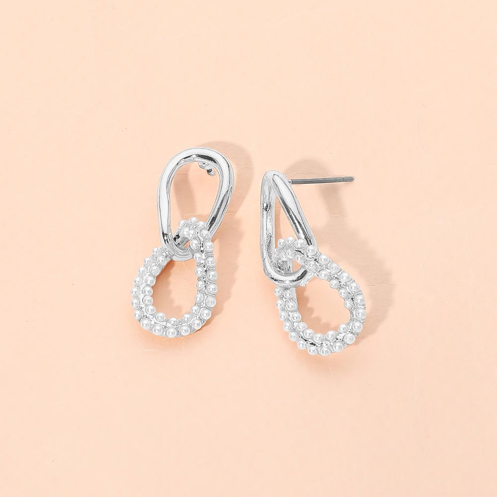 Pearl Link Drop Earrings