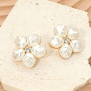 Bold Pearl Floral Earrings
