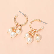Pearl Drop Hoop Earrings