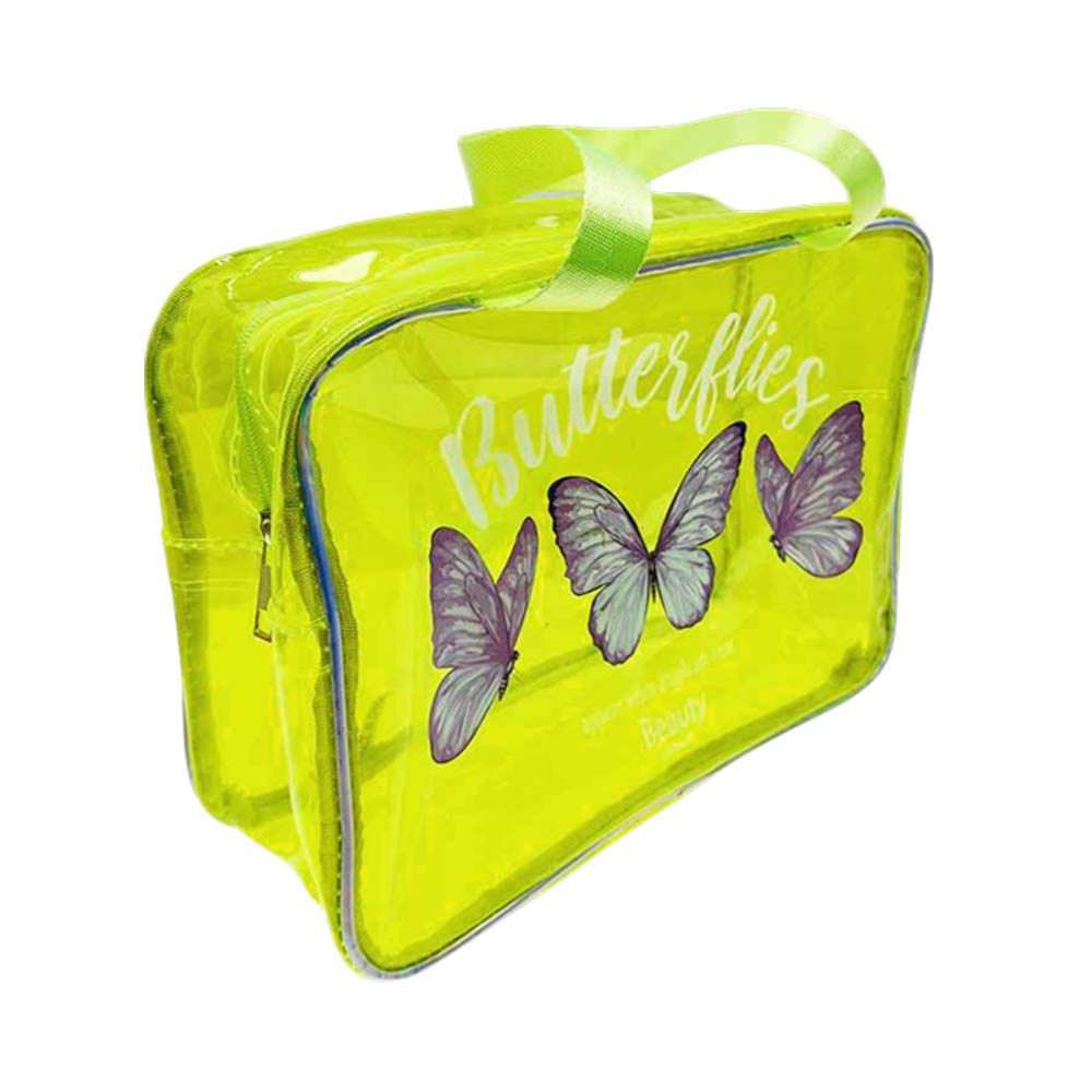12PCS - Triple Butterfly Print Neon Transparent Shoulder Bag