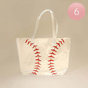 6PCS - Transparent Clear Baseball Shoulder Tote Bags