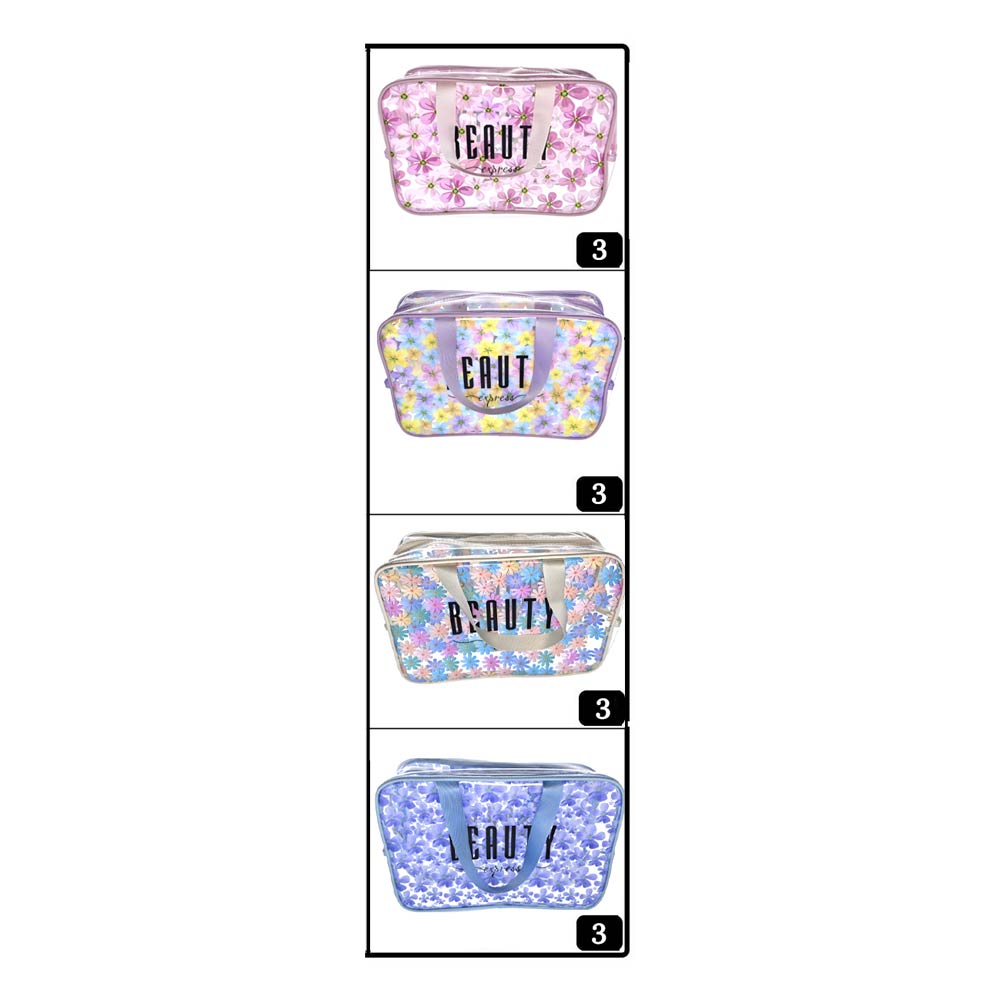 12PCS - Beauty Express Message Flower Pattern Clear Shoulder Bags