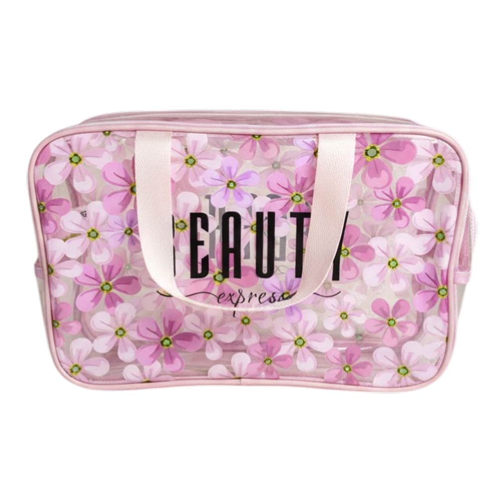 12PCS - Beauty Express Message Flower Pattern Clear Shoulder Bags