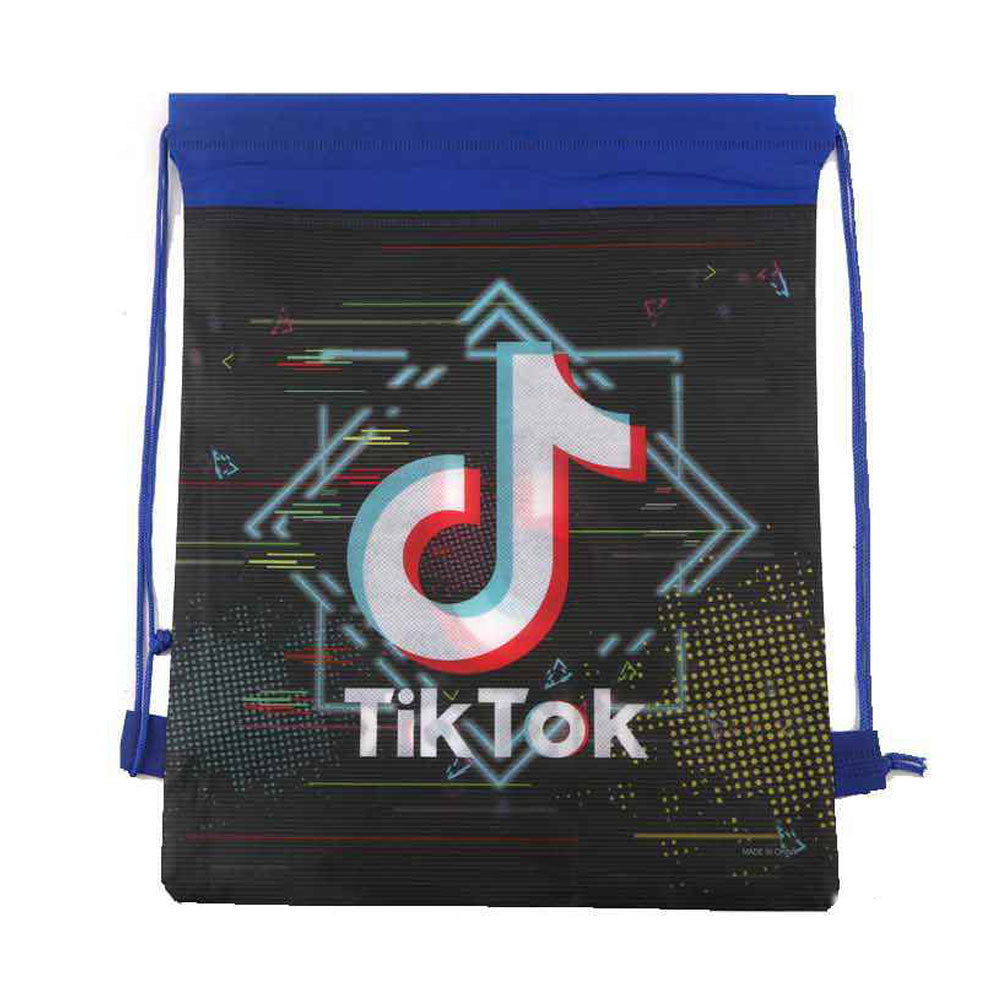 12PCS - Tik Tok Logo Printed Drawstring Backpack Bags