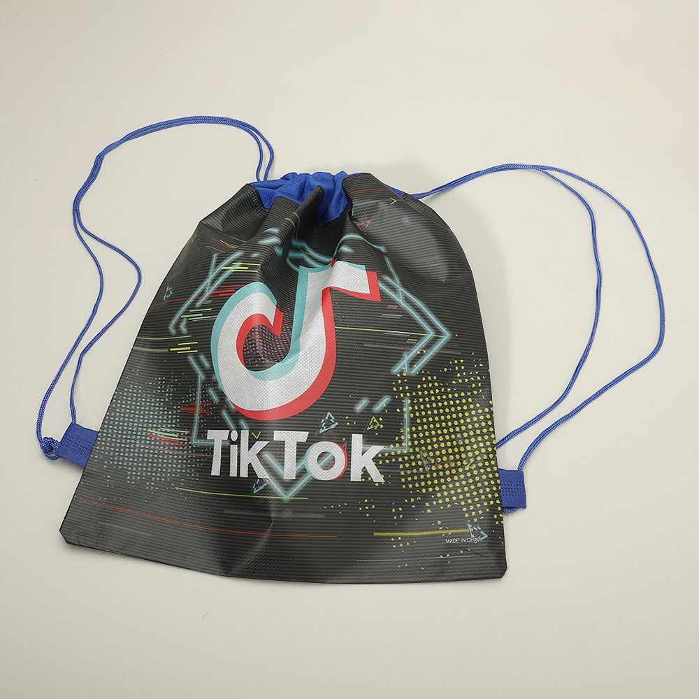 12PCS - Tik Tok Logo Printed Drawstring Backpack Bags