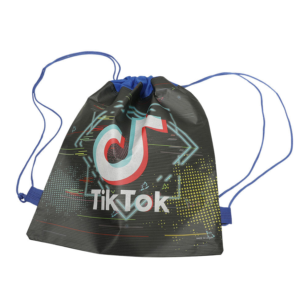 12PCS - Tik Tok Logo Printed Drawstring Backpack Bags