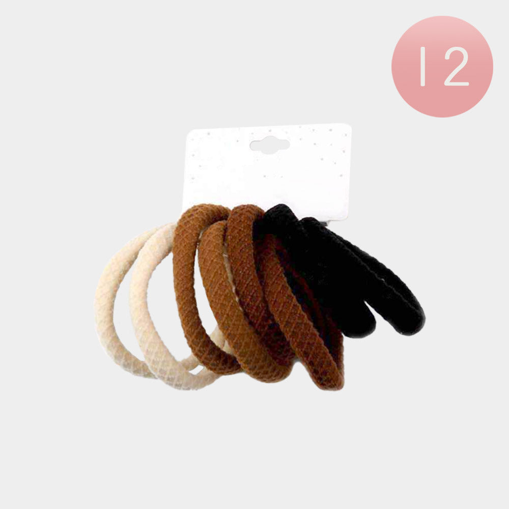 12 SET OF 8 - Classic Elastic Hairband Set