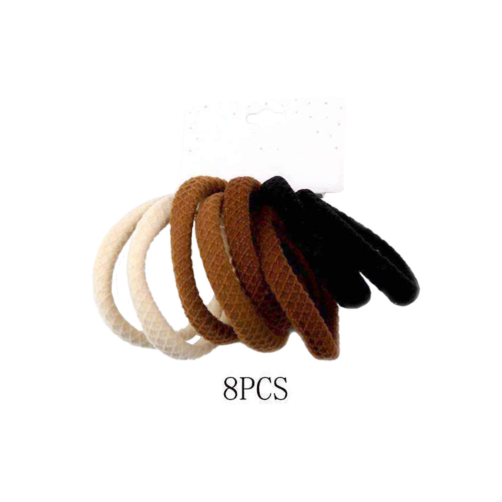 12 SET OF 8 - Classic Elastic Hairband Set