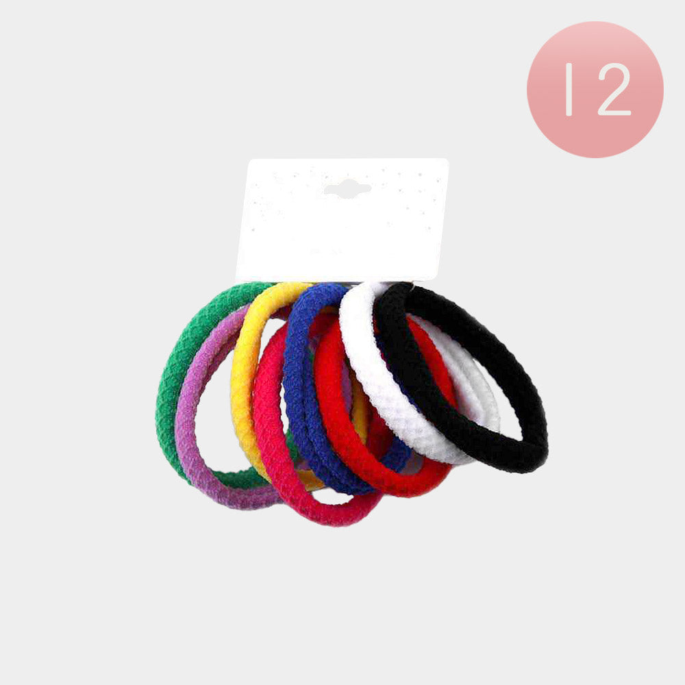12 SET OF 8 - Classic Elastic Hairband Set