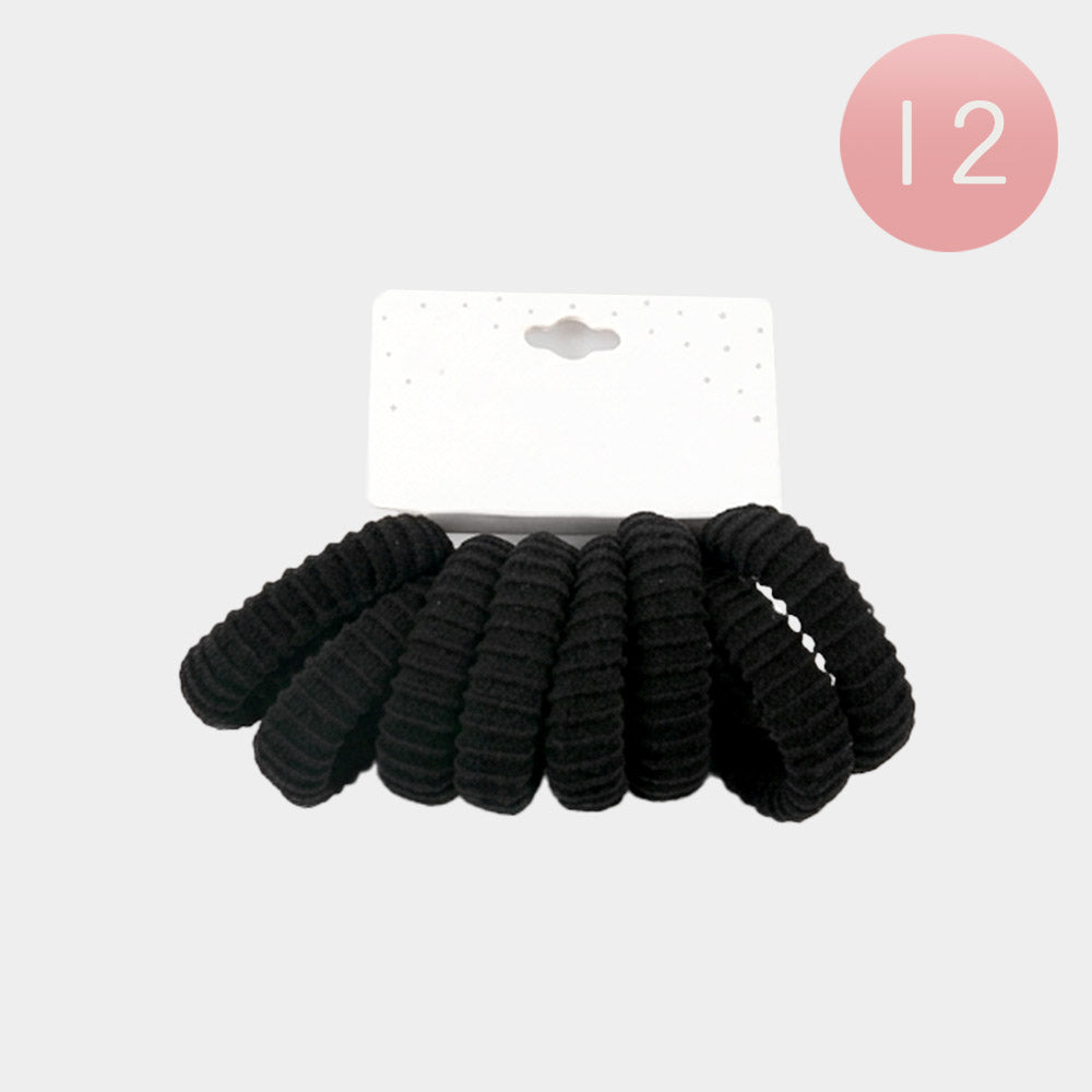 12 SET OF 8 - Textured Elastic Hairband Set