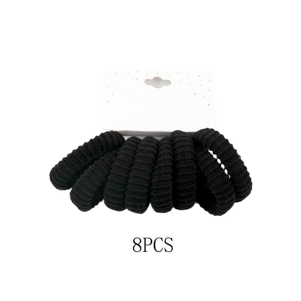 12 SET OF 8 - Textured Elastic Hairband Set