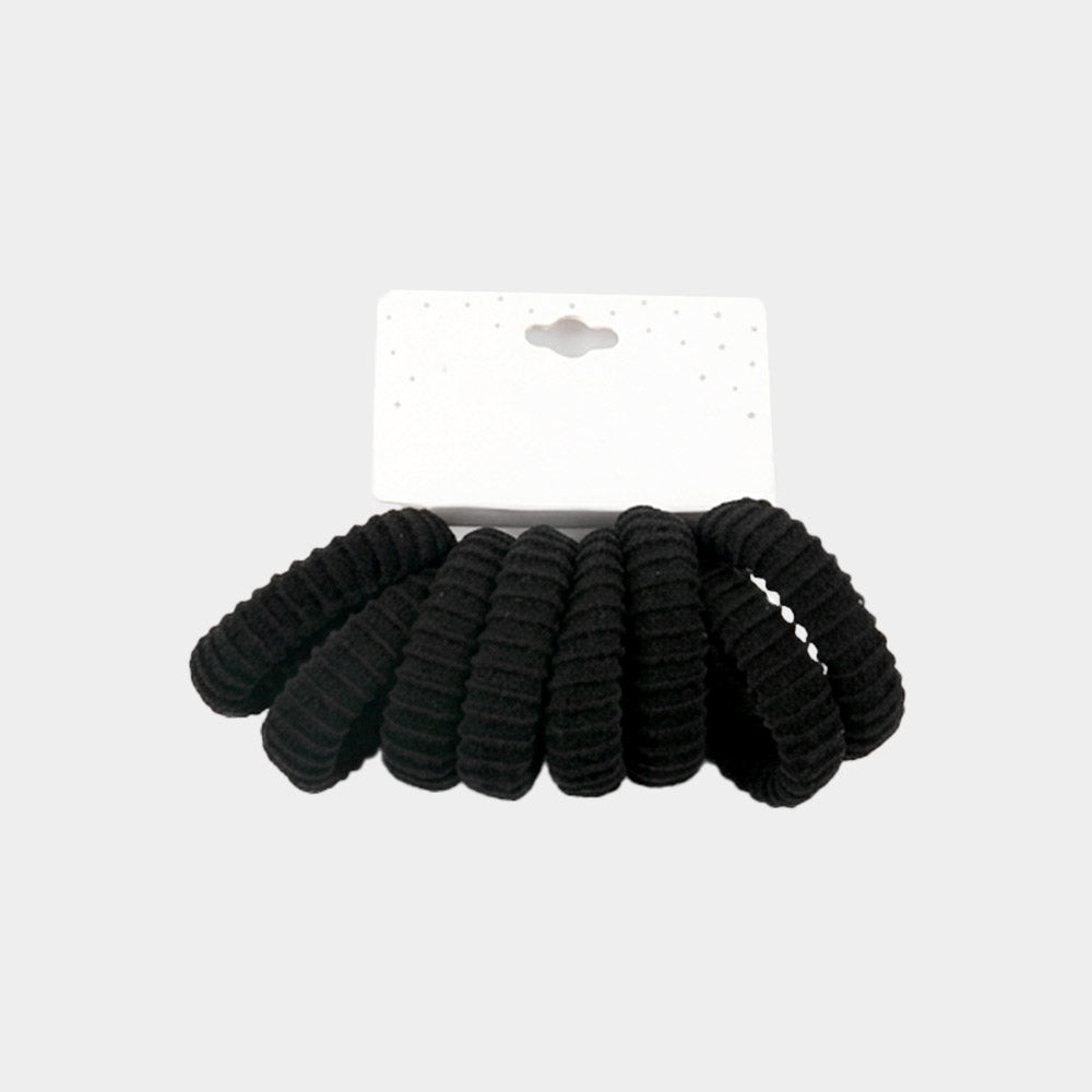 12 SET OF 8 - Textured Elastic Hairband Set