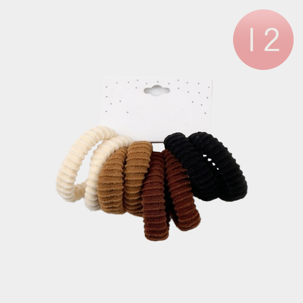 12 SET OF 8 - Textured Elastic Hairband Set