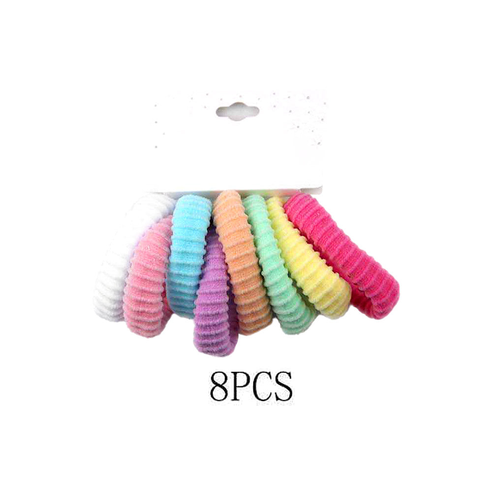 12 SET OF 8 - Textured Elastic Hairband Set