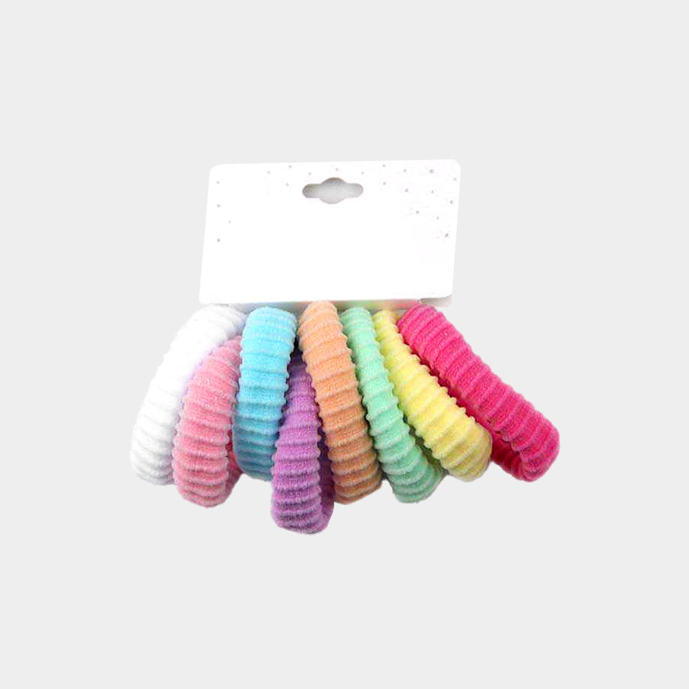 12 SET OF 8 - Textured Elastic Hairband Set