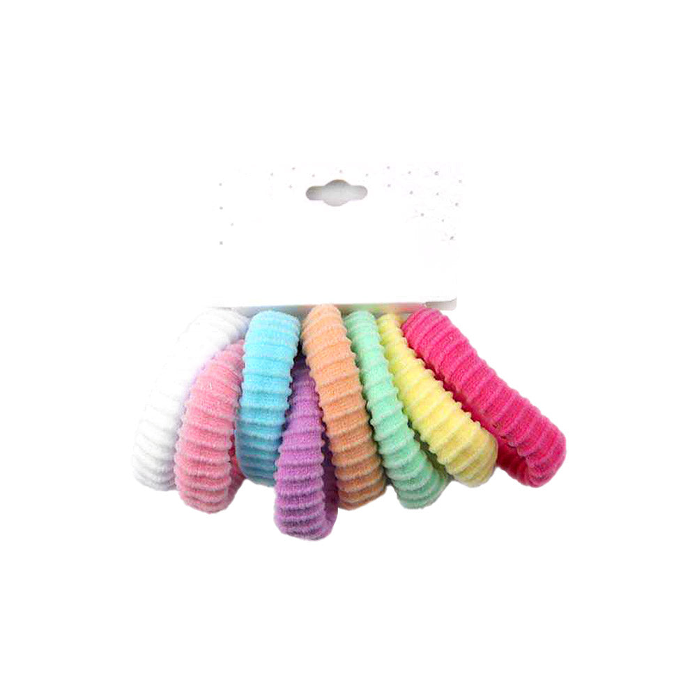 12 SET OF 8 - Textured Elastic Hairband Set