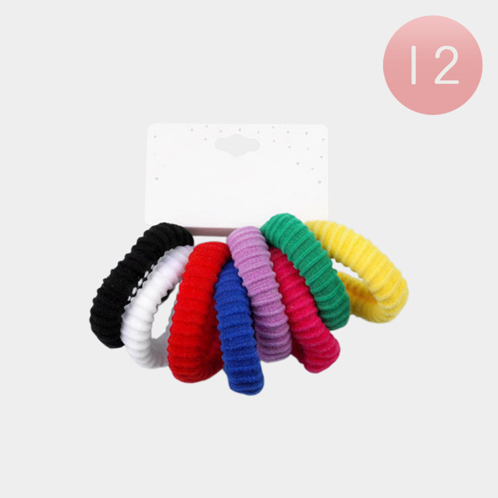 12 SET OF 8 - Textured Elastic Hairband Set